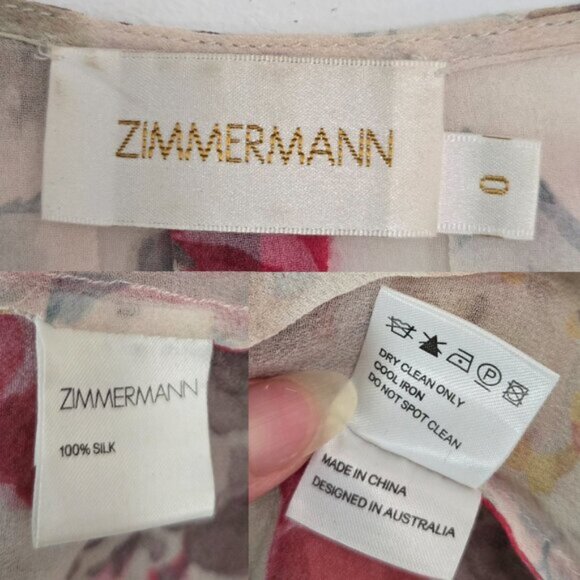 Zimmermann Mischief Blouse Top Size 0 XS b72E - Picture 3 of 4